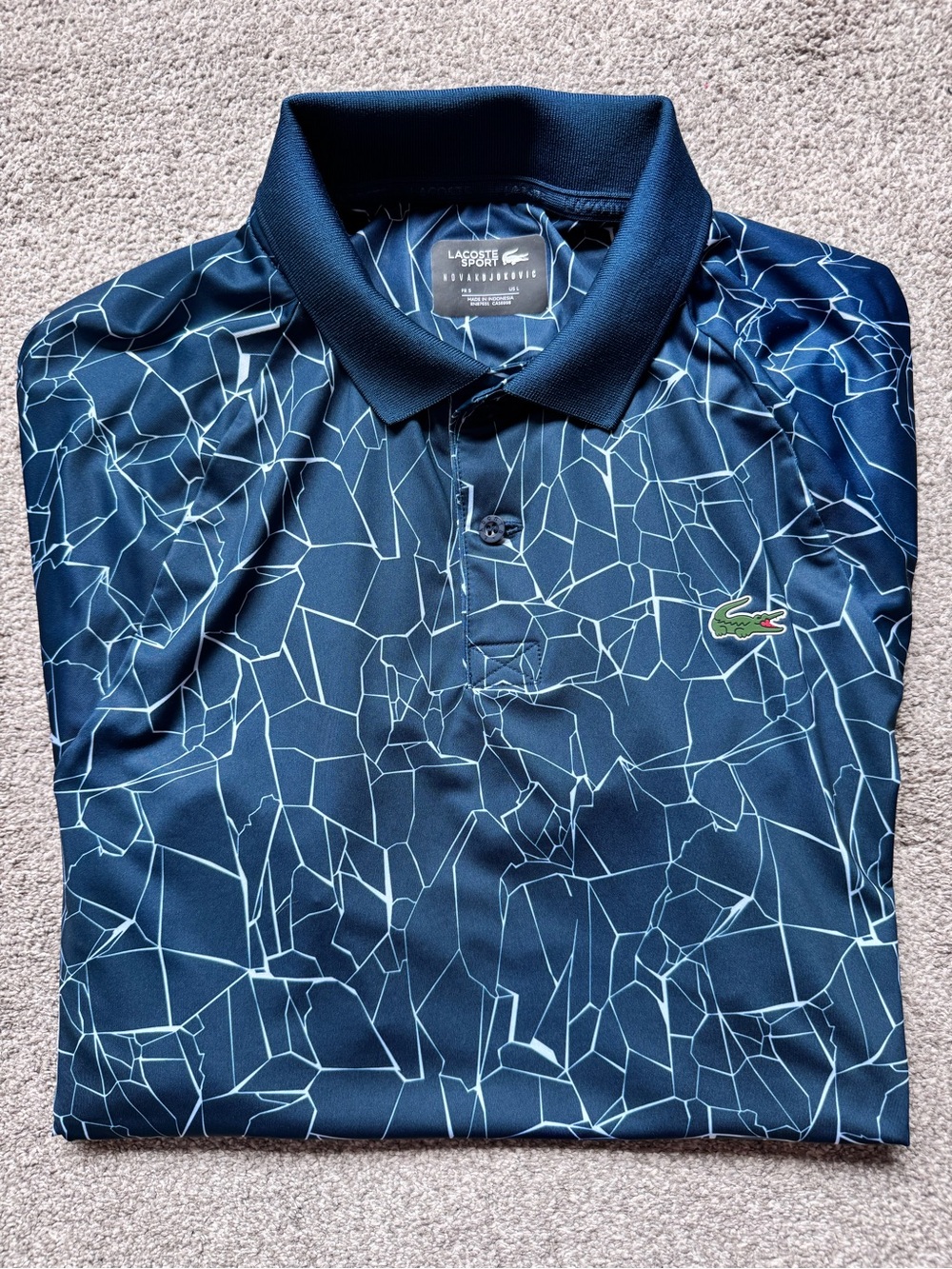 Mens Lacoste Sport x Novak Djokovic Short Sleeve Polo Shirt Size Large Like New